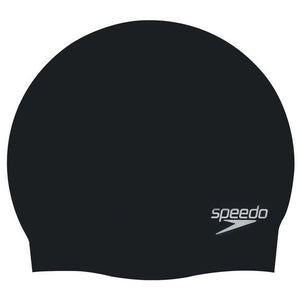 Speedo Plain Moulded Silicone Cap - Black