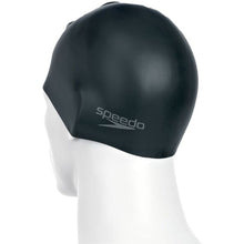 Speedo Plain Moulded Silicone Cap - Black